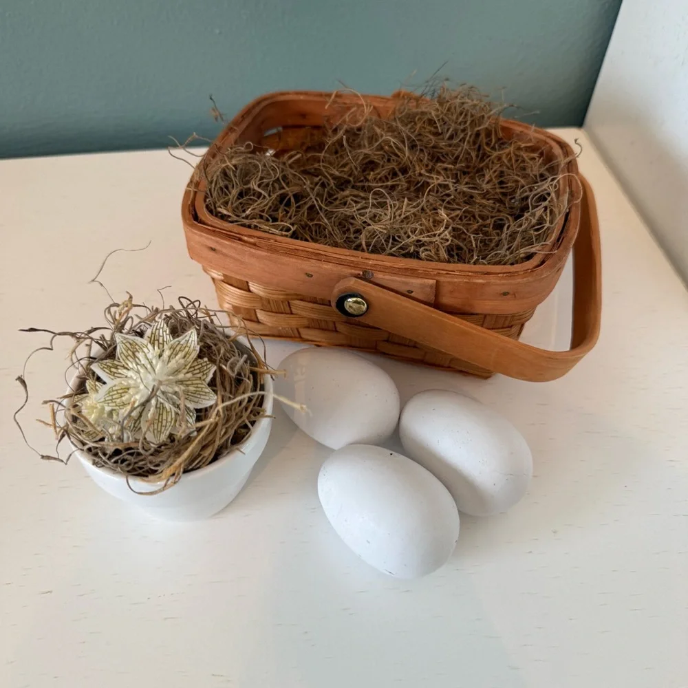 Spring Easter Decor Centerpiece Vignette Neutral Farmhouse Cozy Cottage